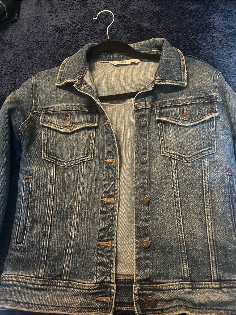 Classic Zara Women's Blue Denim Jacket - Casual Trucker Style